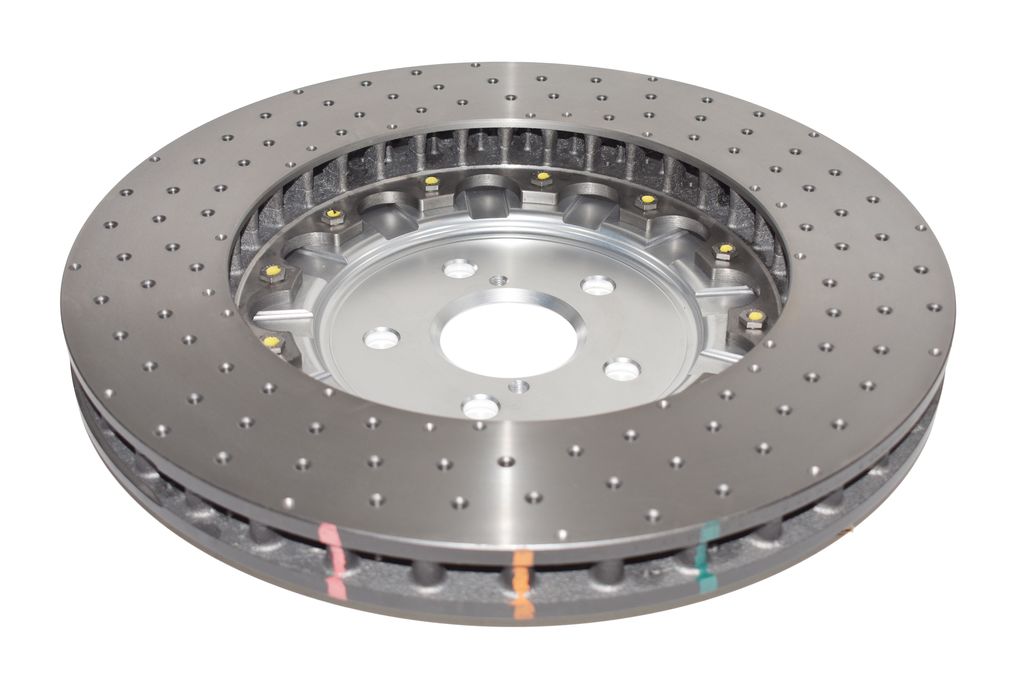DBA DBA52788SLVXD - Drilled and Dimpled 5000 XD Clear Anodized 2 Piece Brake Rotor with Kangaroo Paw Vanes