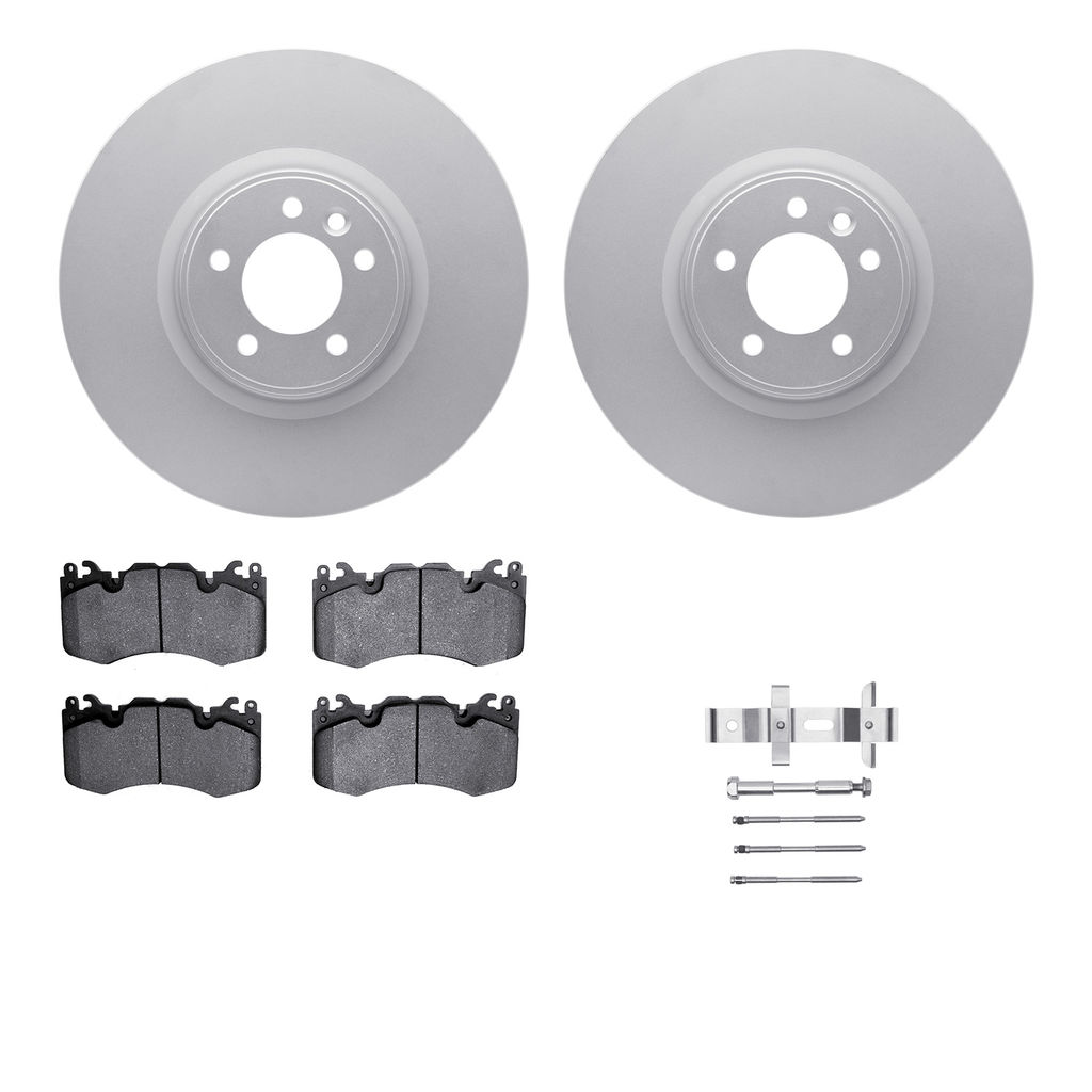 Dynamic Friction 4612-11020 - Brake Kit - Geostop Rotors and 5000 Euro Ceramic Brake Pads with Hardware