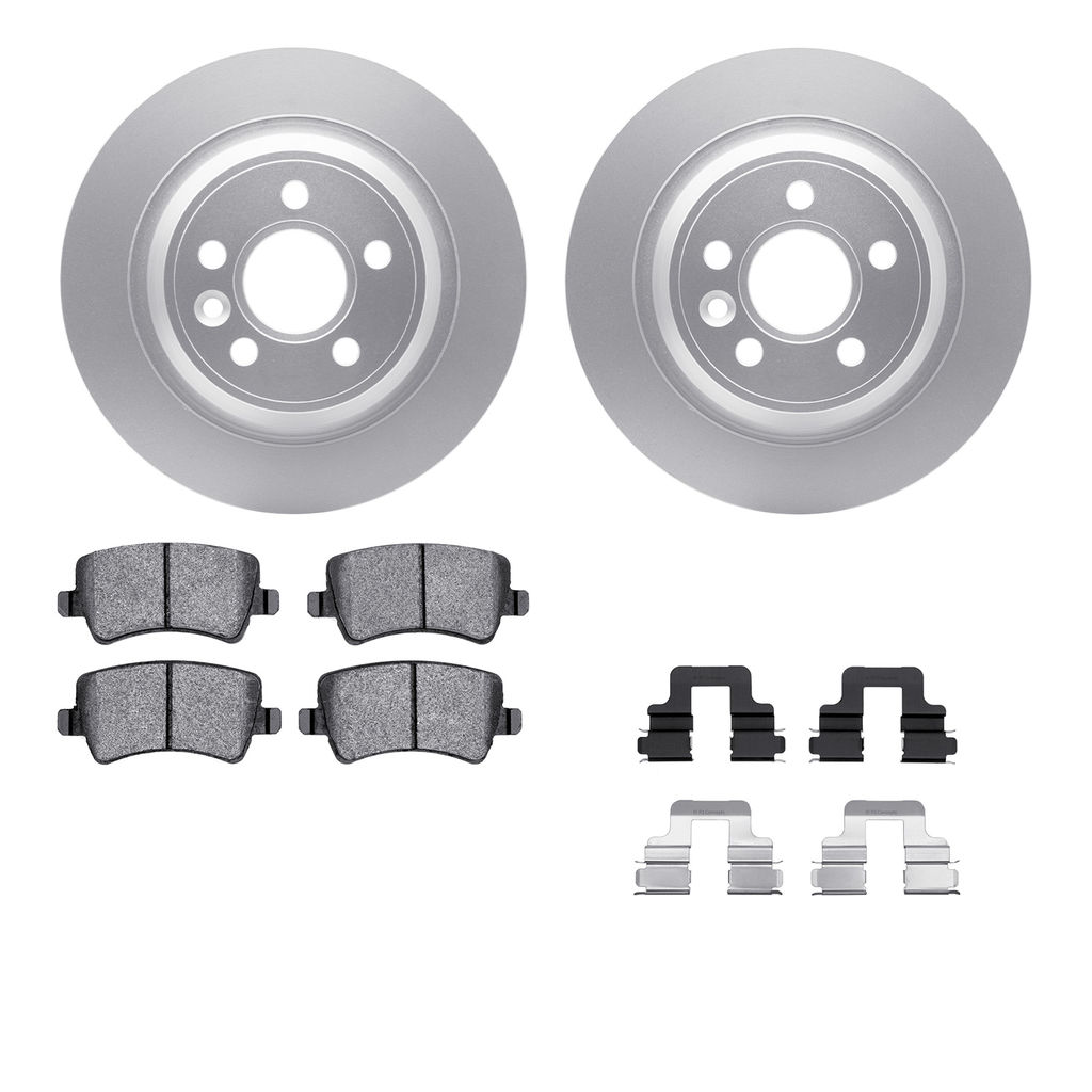 Dynamic Friction 4612-11021 - Brake Kit - Geostop Rotors and 5000 Euro Ceramic Brake Pads with Hardware