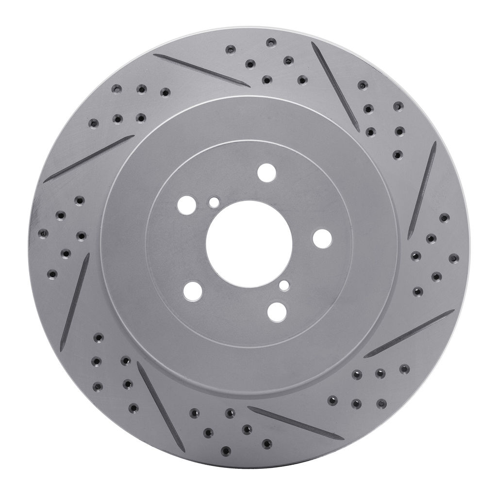Dynamic Friction 2712-13019 - Brake Kit - Geoperformance Coated Drilled and Slotted Brake Rotor and Active Performance 309 Brake Pads
