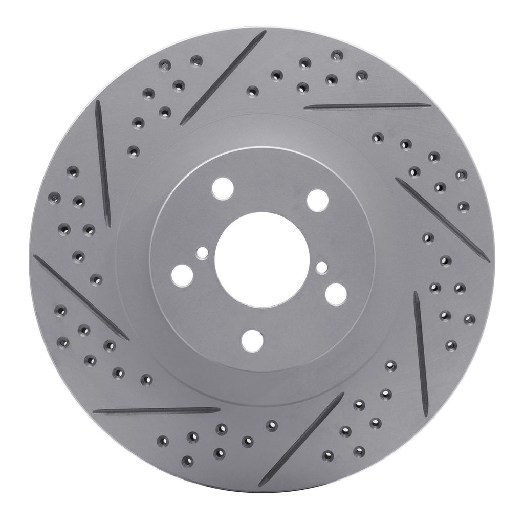 Dynamic Friction 2712-13070 - Brake Kit - Geoperformance Coated Drilled and Slotted Brake Rotor and Active Performance 309 Brake Pads