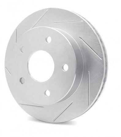 Dynamic Friction 2712-26000 - Brake Kit - Slotted Coated Carbon Alloy Brake Rotor and Active Performance 309 Brake Pads