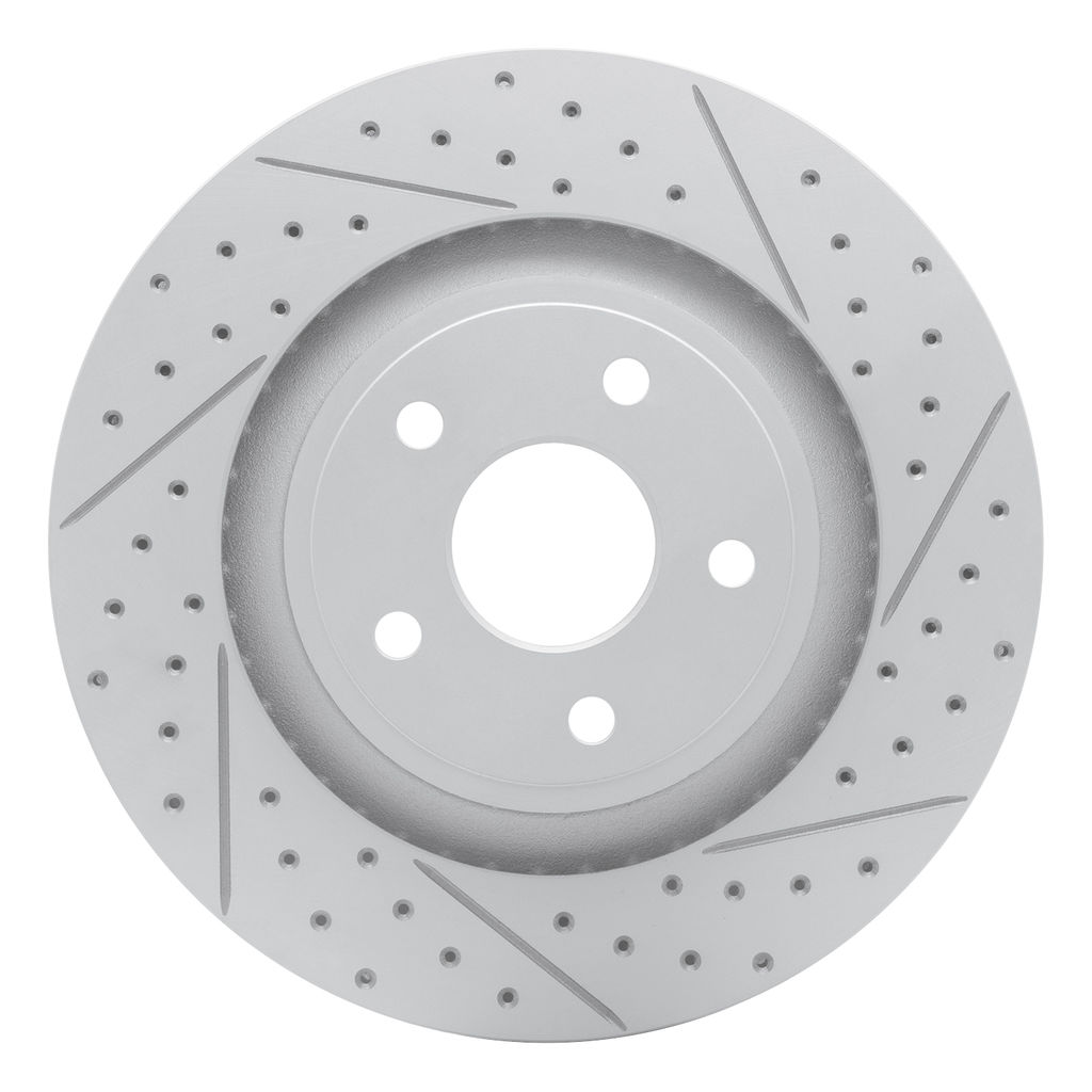 Dynamic Friction 2412-42003 - Brake Kit - Hi Carbon Drilled and Slotted Rotors and 1400 Brake Pads With Hardware
