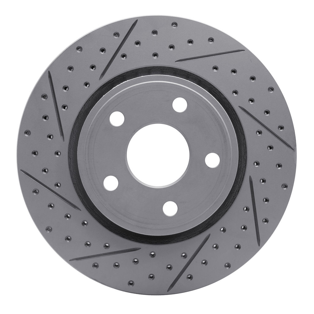 Dynamic Friction 2412-42006 - Brake Kit - Hi Carbon Drilled and Slotted Rotors and 1400 Brake Pads With Hardware