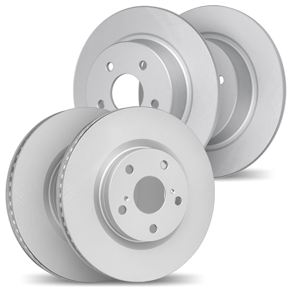 Dynamic Friction 4004-76018 - Front and Rear Geospec Coated Smooth Brake Rotor 4 Wheel Set