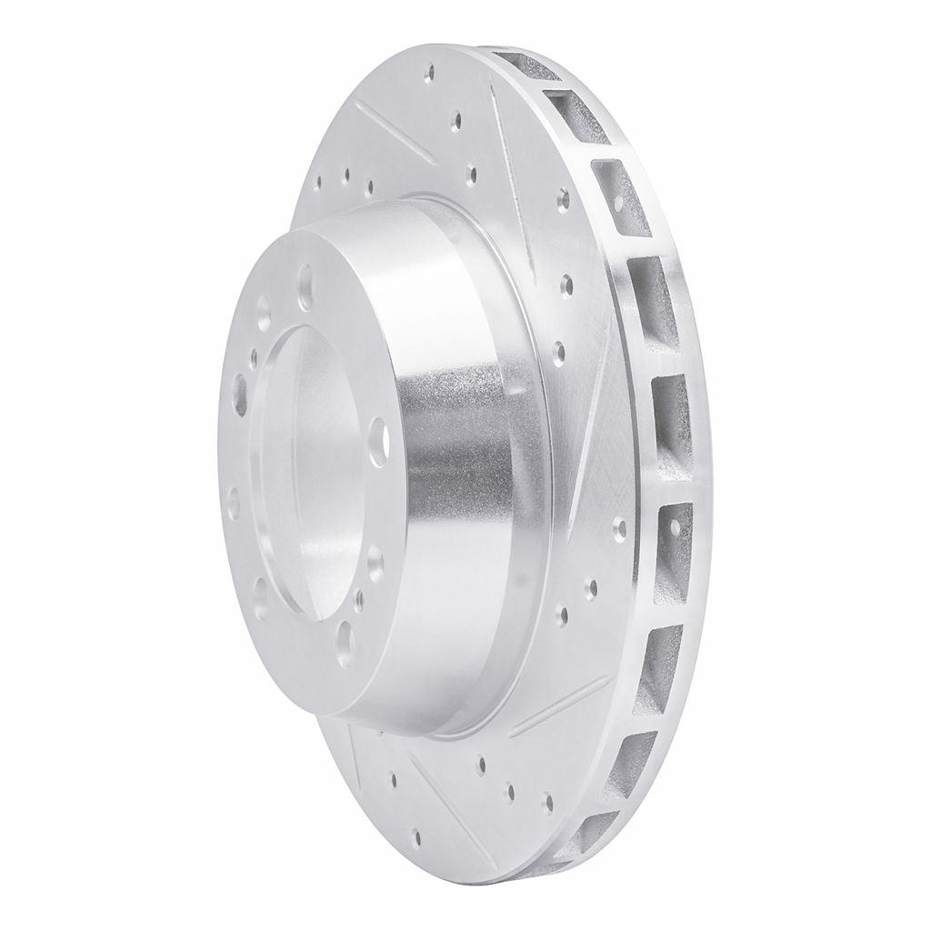 Dynamic Friction 631-02031D - Drilled and Slotted Silver Zinc Brake Rotor