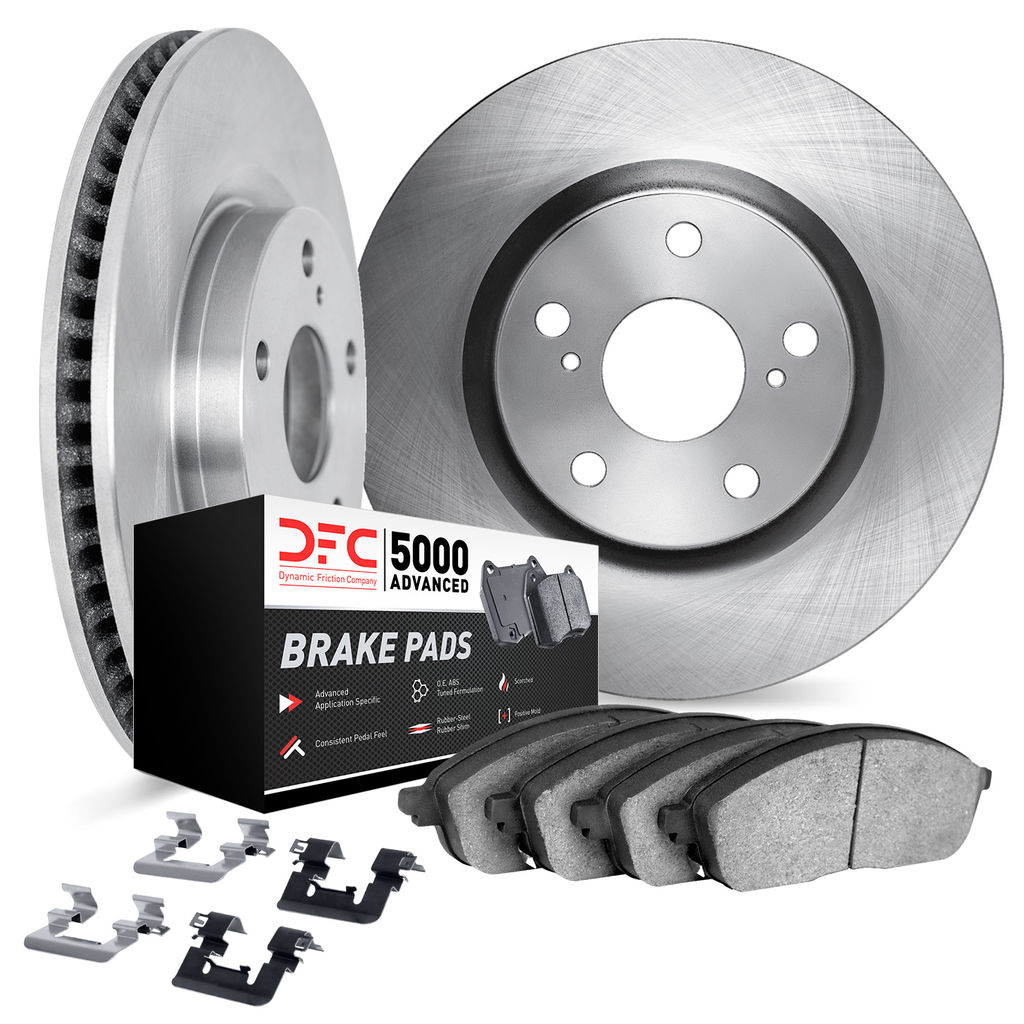 Dynamic Friction 6512-02059 - Brake Kit - Quickstop Rotors and 5000 Brake Pads With Hardware