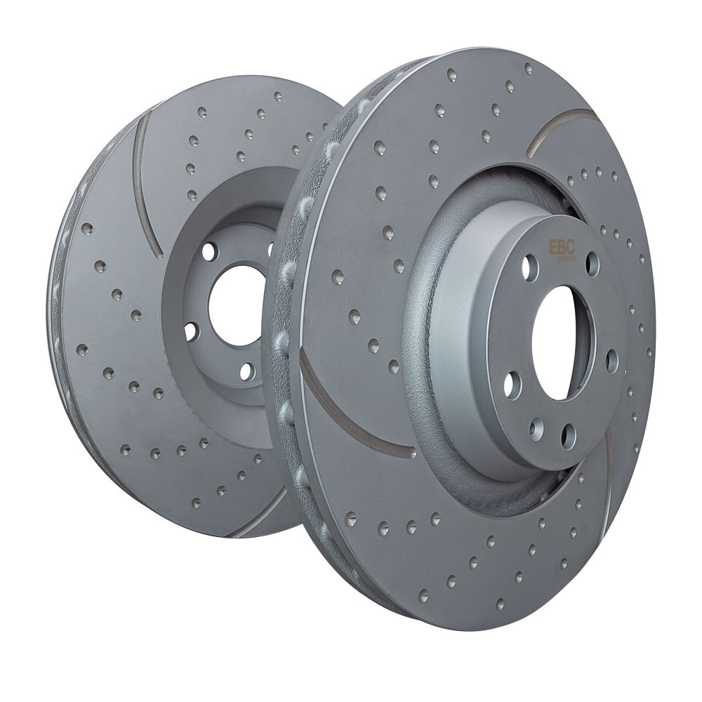 EBC Brakes GD095 - Slotted and Dimpled Vented Front Disc Brake Rotors, 2-Wheel Set
