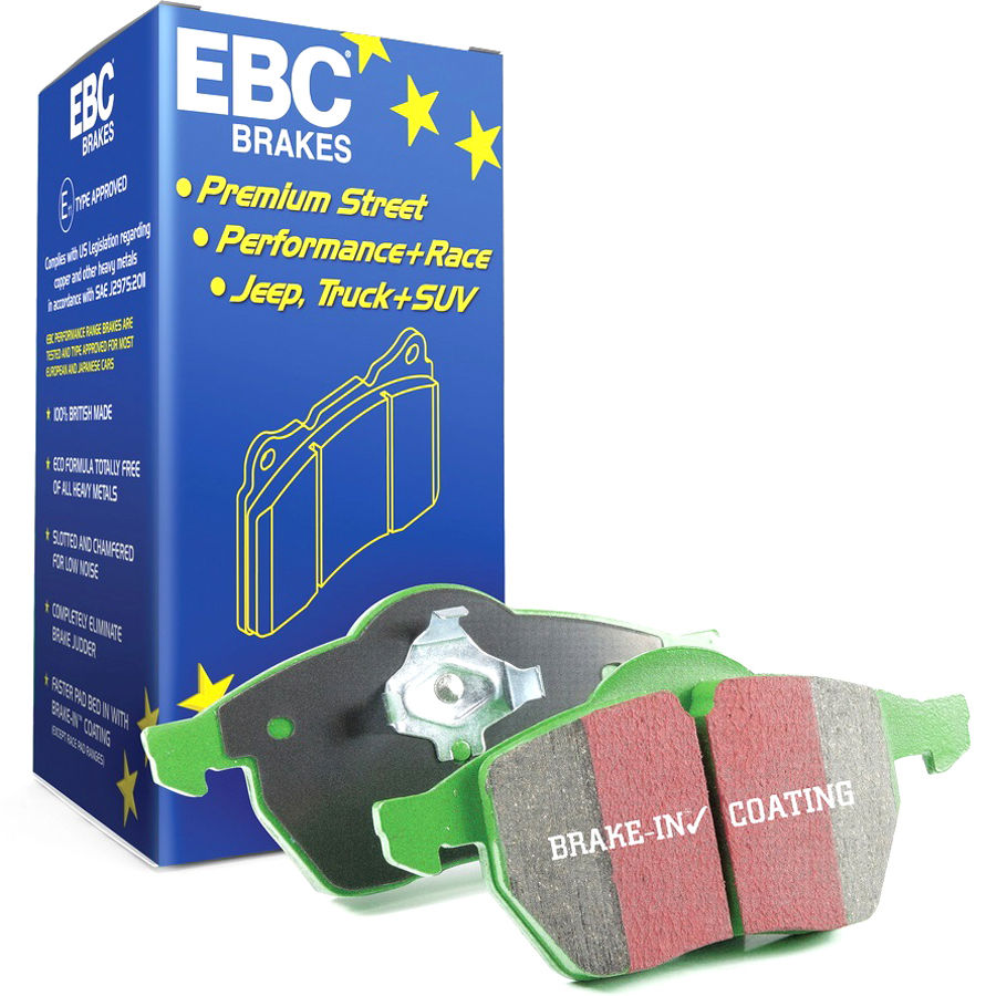 EBC Brakes S10KF1044 - S10 Greenstuff 2000 Brake Pads and GD Slotted and Dimpled Brake Rotors, 2-Wheel Set