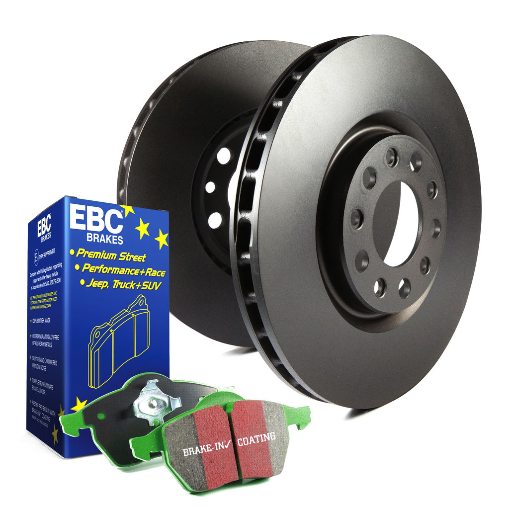 EBC Brakes S11KF1001 - S11 Greenstuff 2000 Disc Brake Pad Set and RK Smooth Brake Rotors, 2-Wheel Set