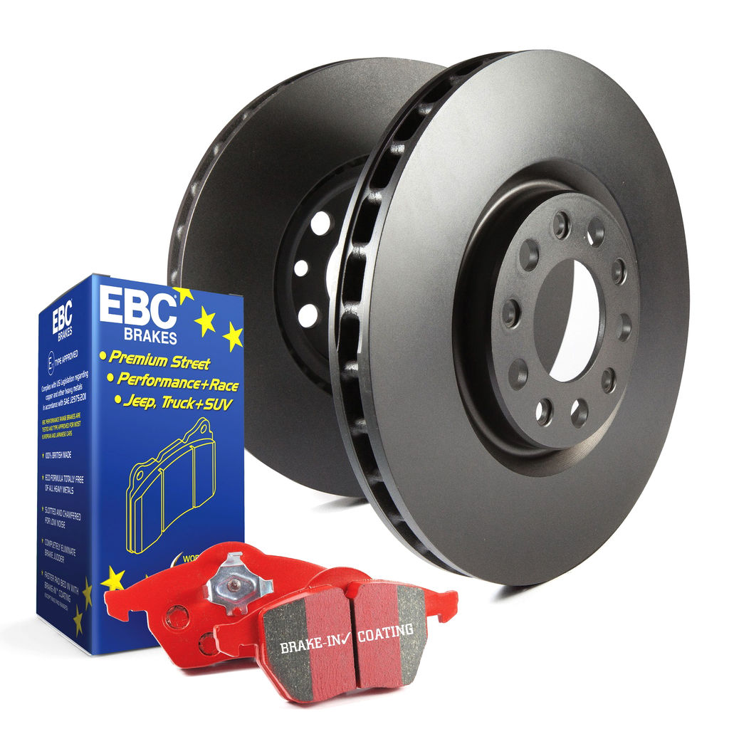 EBC Brakes S12KF1027 - S12 Redstuff Disc Brake Pad Set and RK Smooth Disc Brake Rotors Kit, 2-Wheel Set