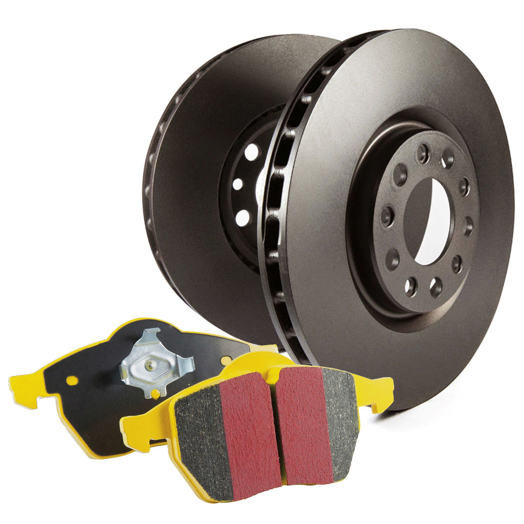 EBC Brakes S13KF1005 - S13 Yellowstuff Disc Brake Pad Set and RK Smooth Disc Brake Rotors, 2-Wheel Set