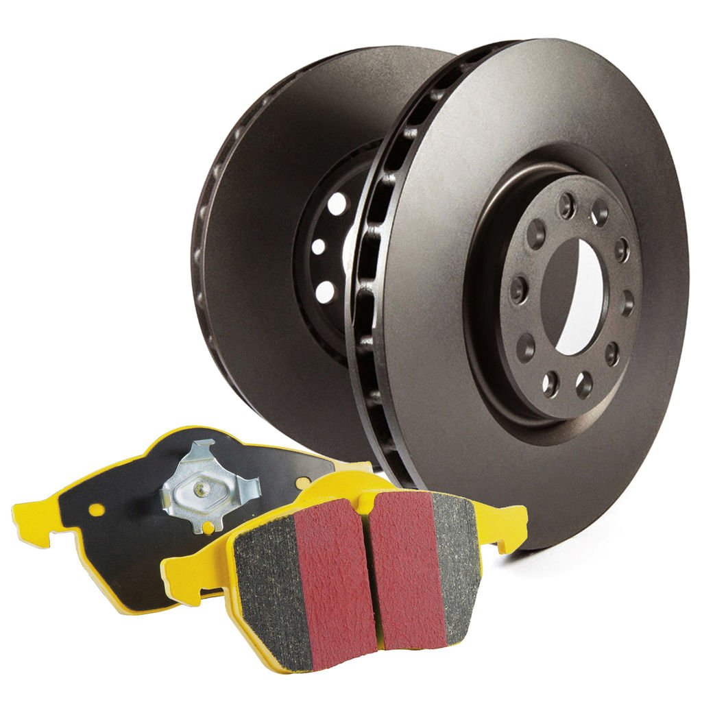 EBC Brakes S13KF1217 - S13 Yellowstuff Disc Brake Pad Set and RK Smooth Disc Brake Rotors, 2-Wheel Set