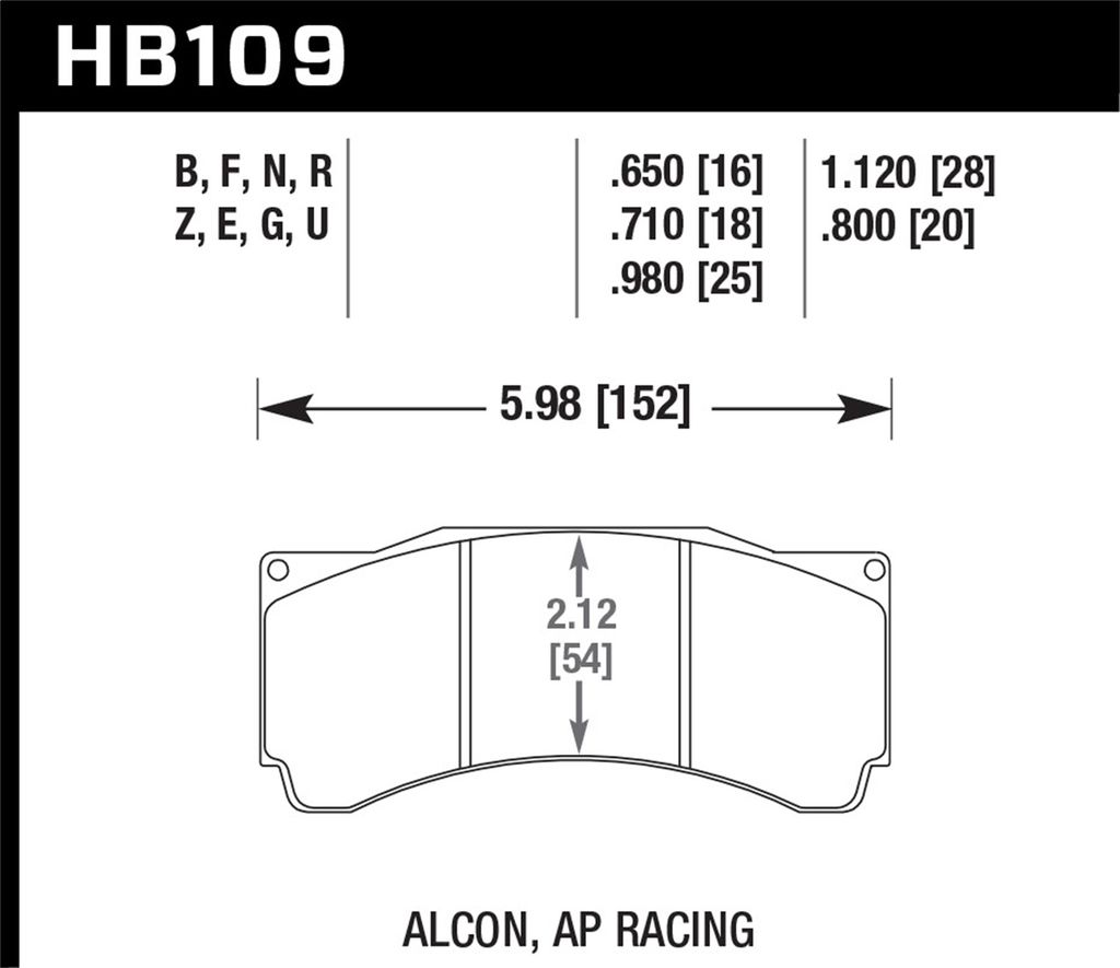 Hawk Performance HB109G.980 - DTC-60 Brake Pads, 2 Wheel Set, Race Use Only