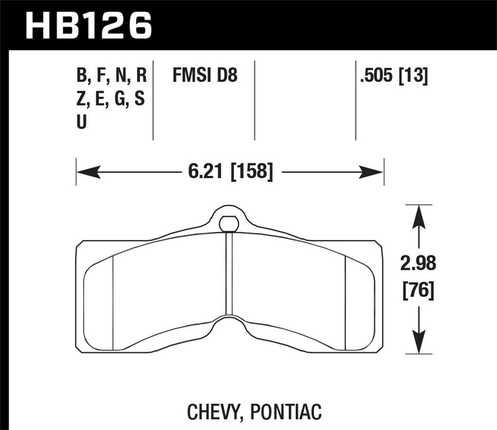 Hawk Performance HB126N.505 - HP Plus Brake Pads, 2 Wheel Set