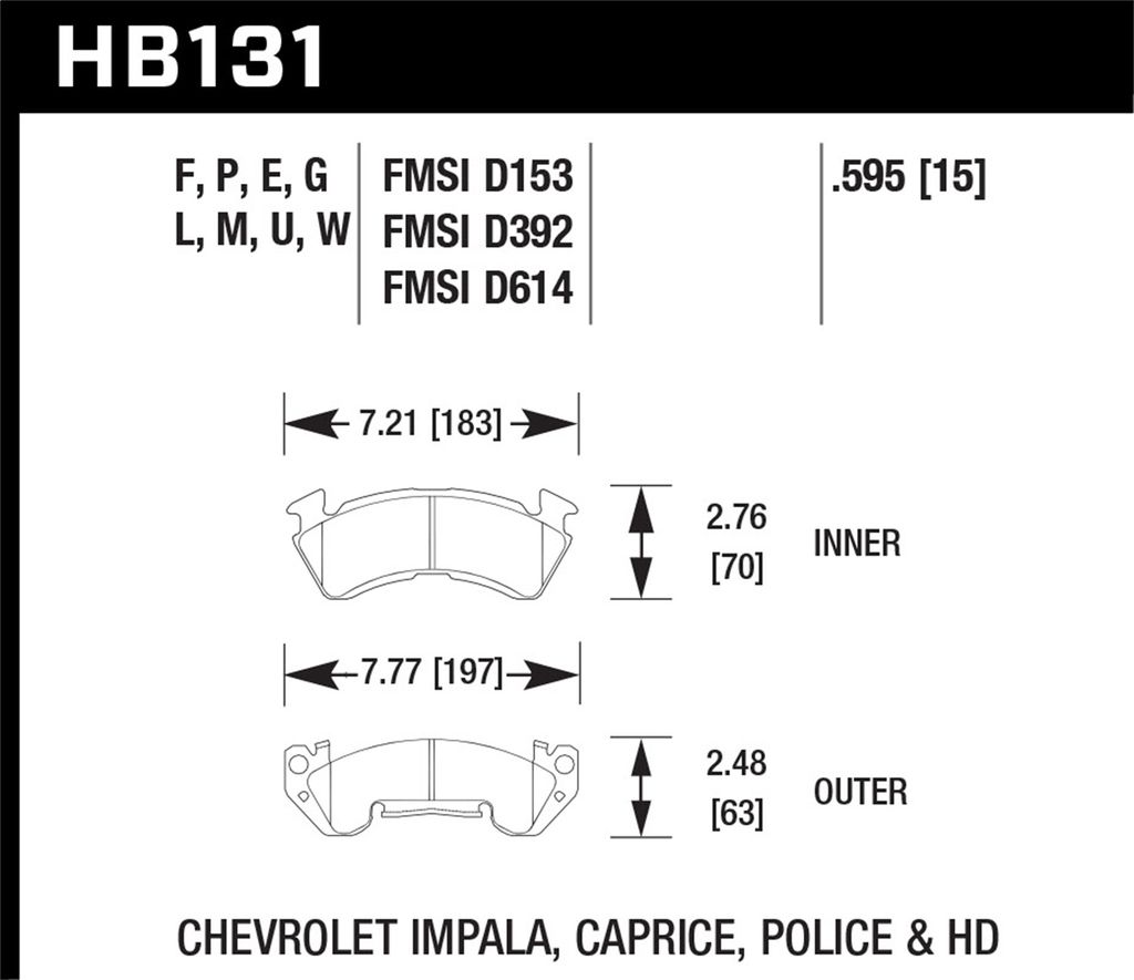 Hawk Performance HB131P.595 - Super Duty Truck Brake Pads, 2 Wheel Set