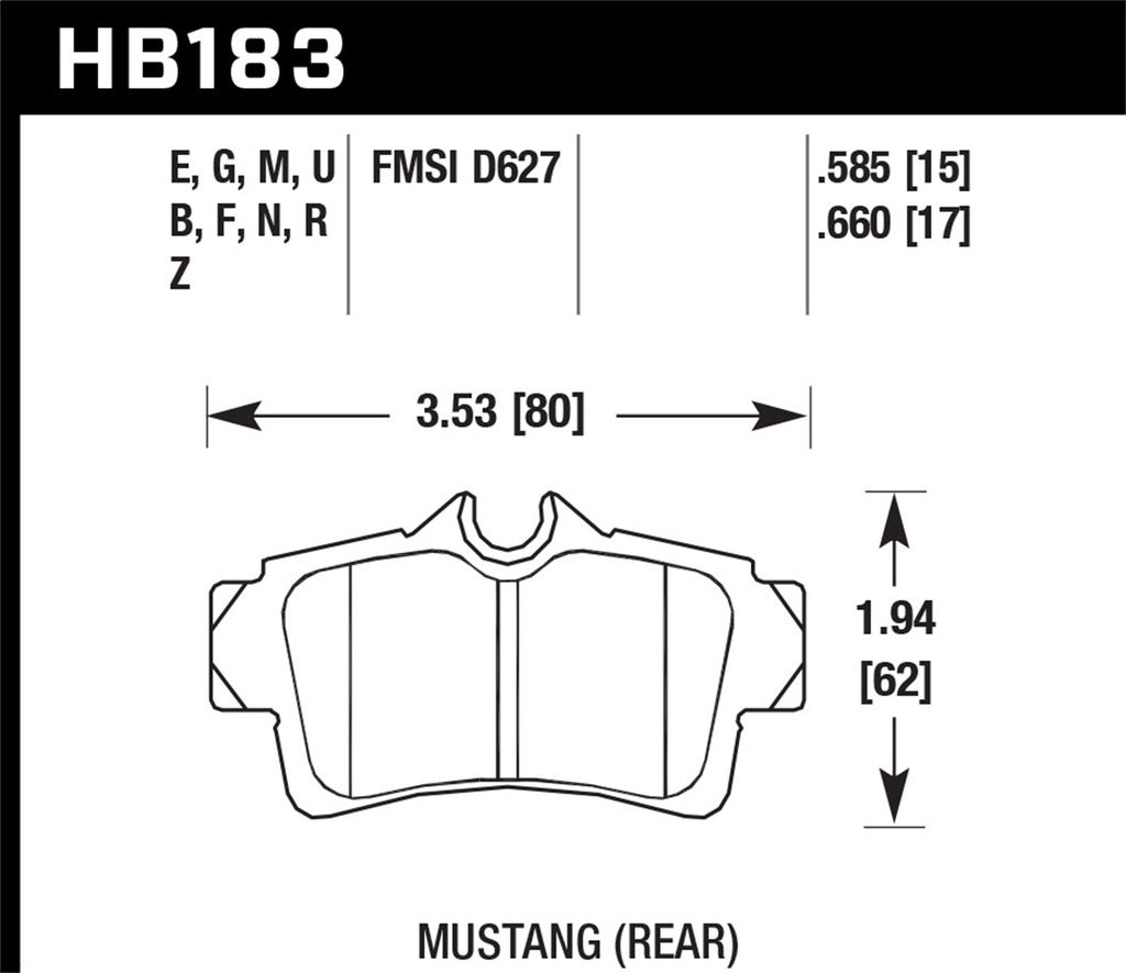 Hawk Performance HB183N.660 - HP Plus Brake Pads, 2 Wheel Set
