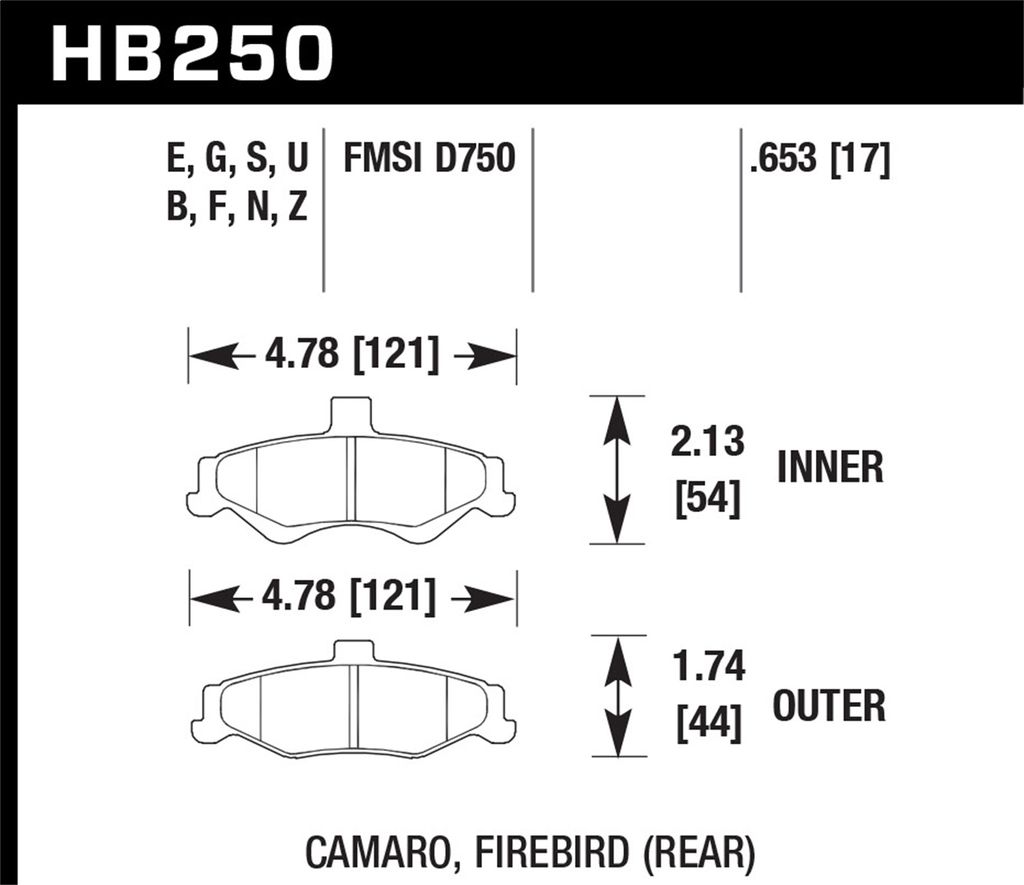Hawk Performance HB250F.653 - HPS Performance Street Brake Pads, 2 Wheel Set