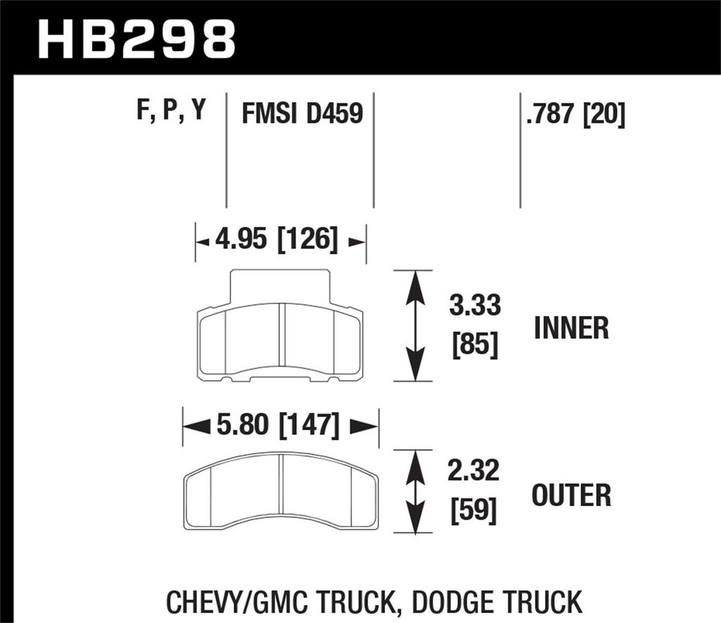 Hawk Performance HB298F.787 - HPS Performance Street Brake Pads, 2 Wheel Set