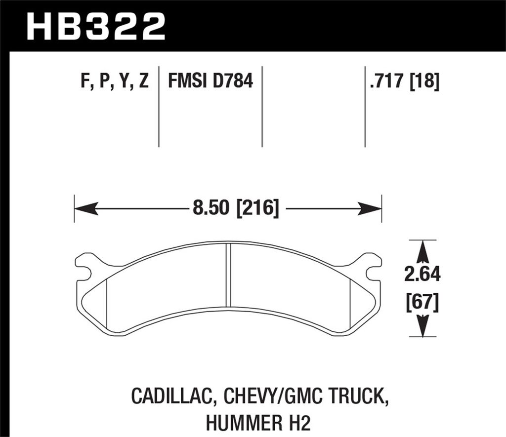 Hawk Performance HB322P.717 - Super Duty Truck Brake Pads, 2 Wheel Set