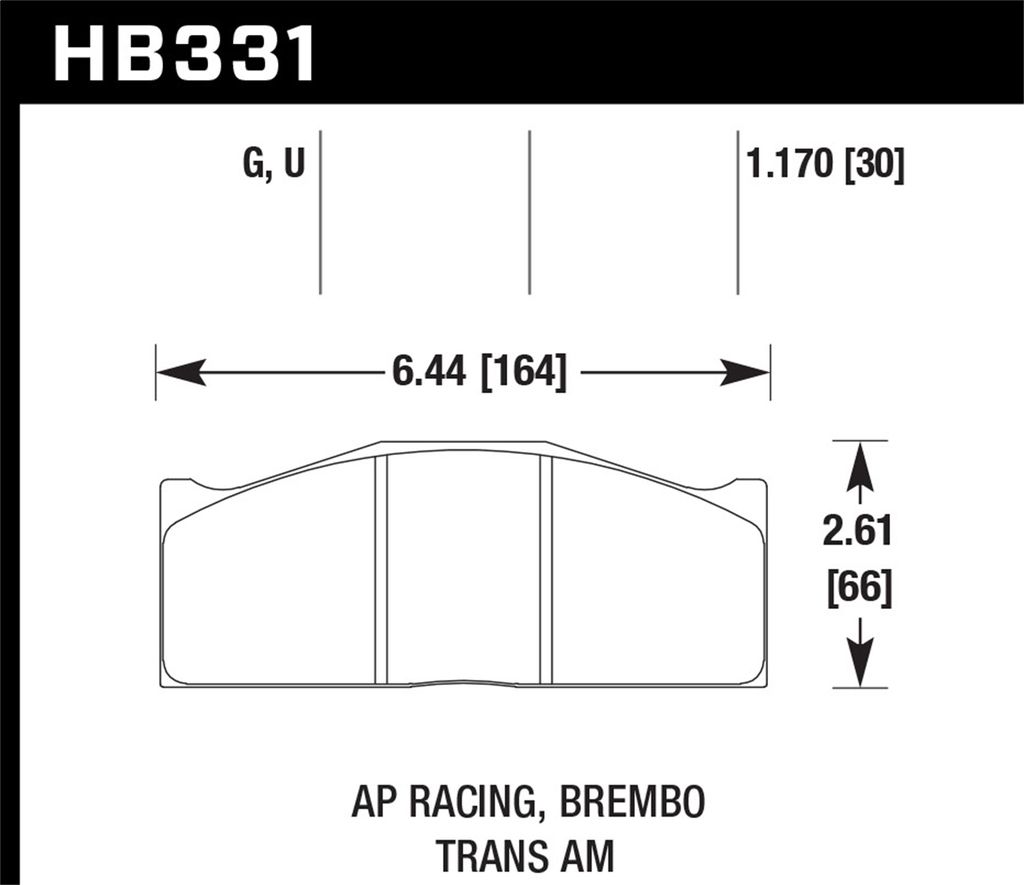Hawk Performance HB331G1.17 - DTC-60 Brake Pads, 2 Wheel Set, Race Use Only