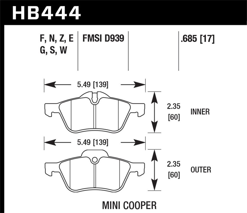 Hawk Performance HB444W.685 - DTC-30 Brake Pads, 2 Wheel Set, Race Use Only
