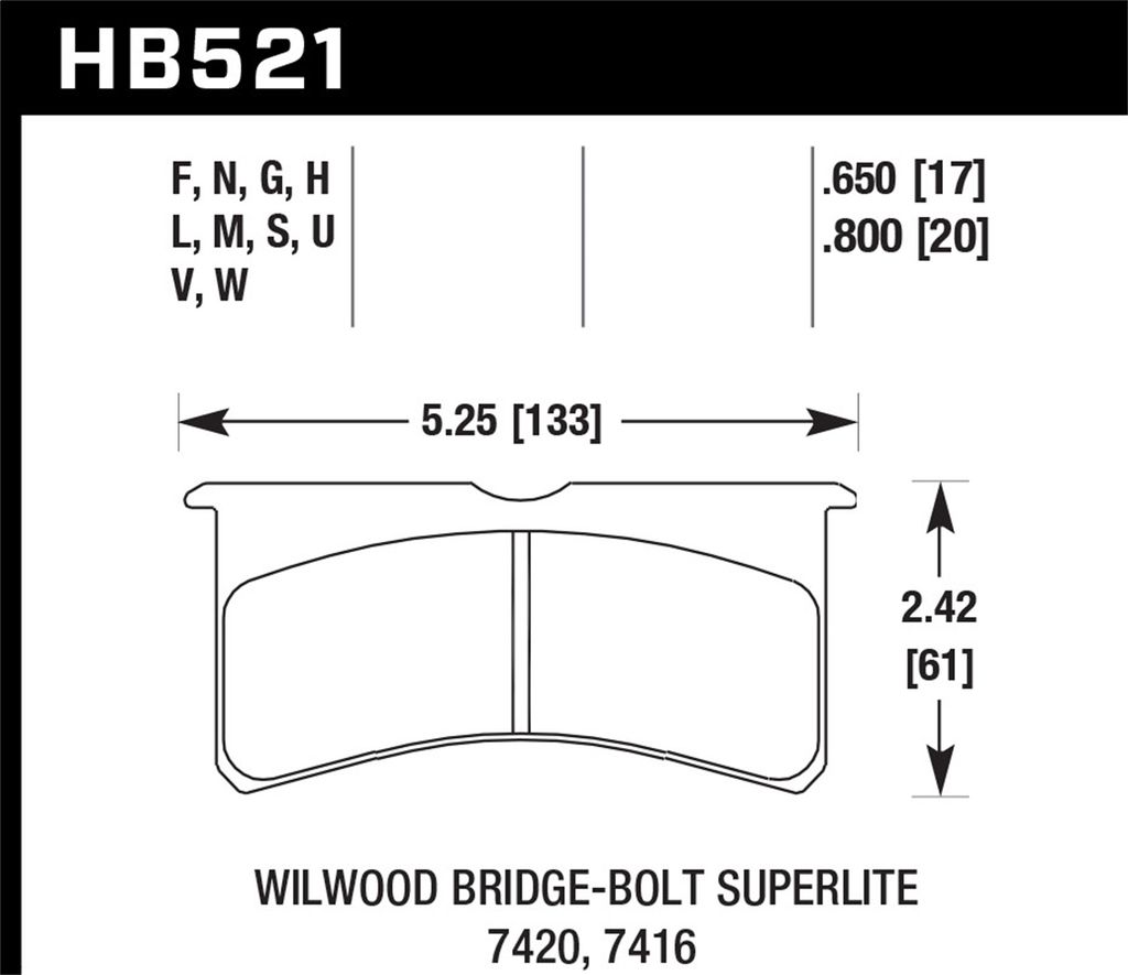 Hawk Performance HB521N.800 - HP Plus Brake Pads, 2 Wheel Set