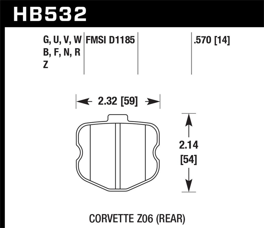 Hawk Performance HB532W.570 - DTC-30 Brake Pads, 2 Wheel Set, Race Use Only