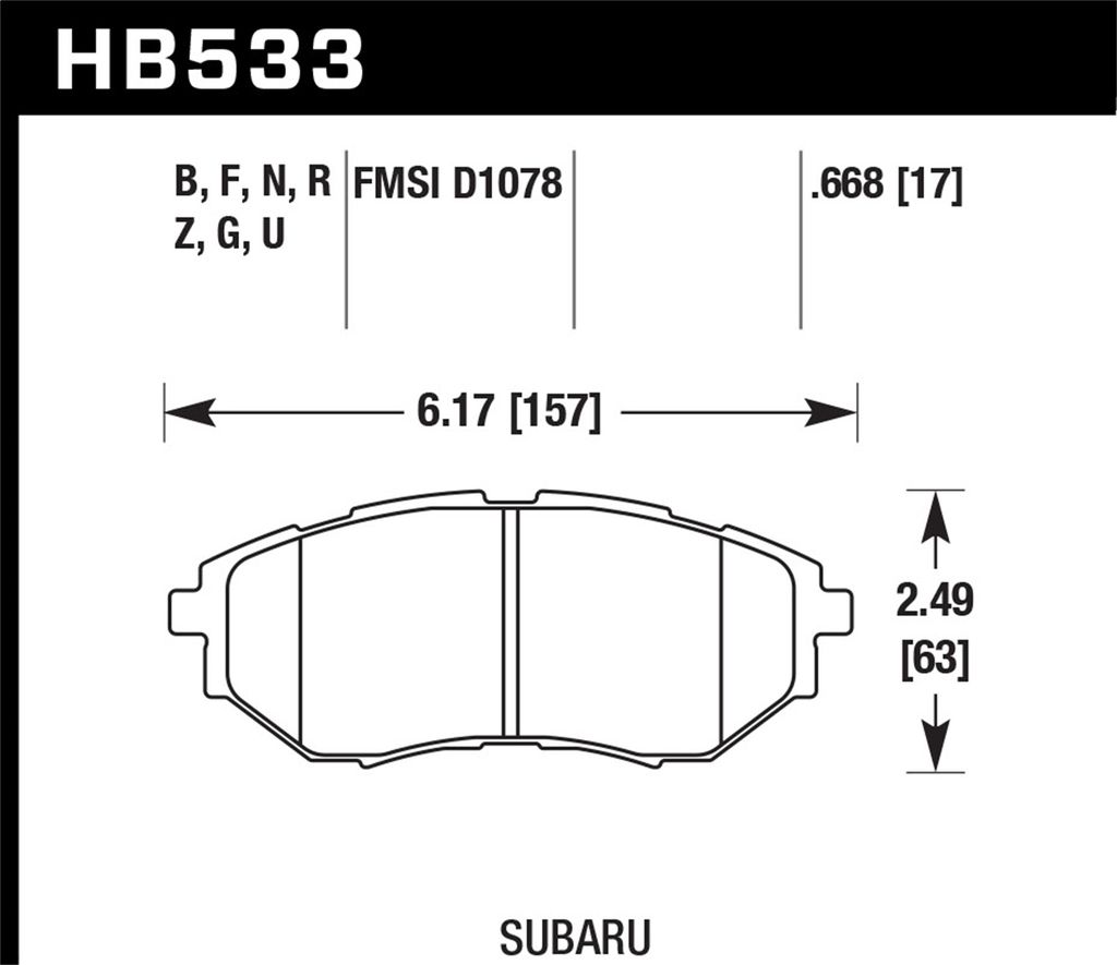 Hawk Performance HB533N.668 - HP Plus Brake Pads, 2 Wheel Set