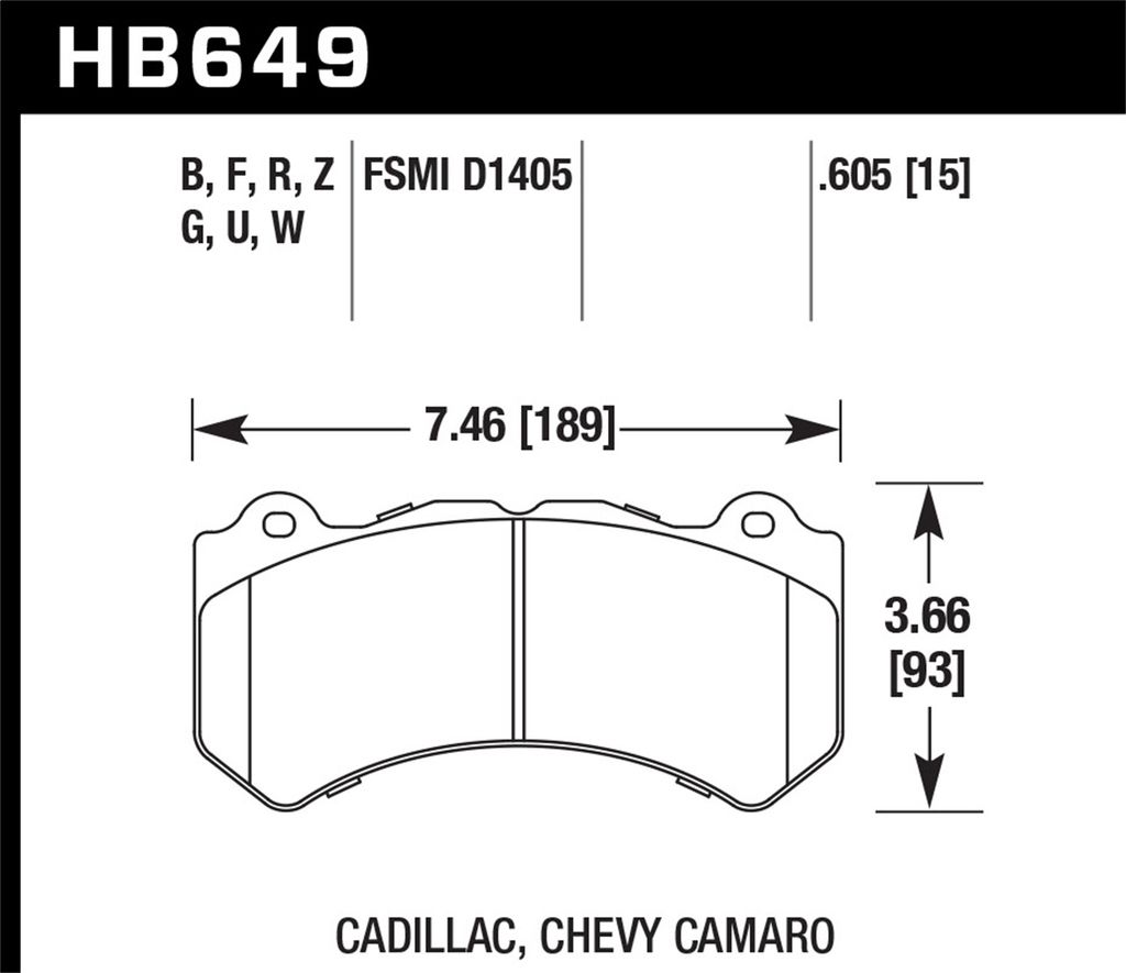 Hawk Performance HB649N.605 - HP Plus Brake Pads, 2 Wheel Set