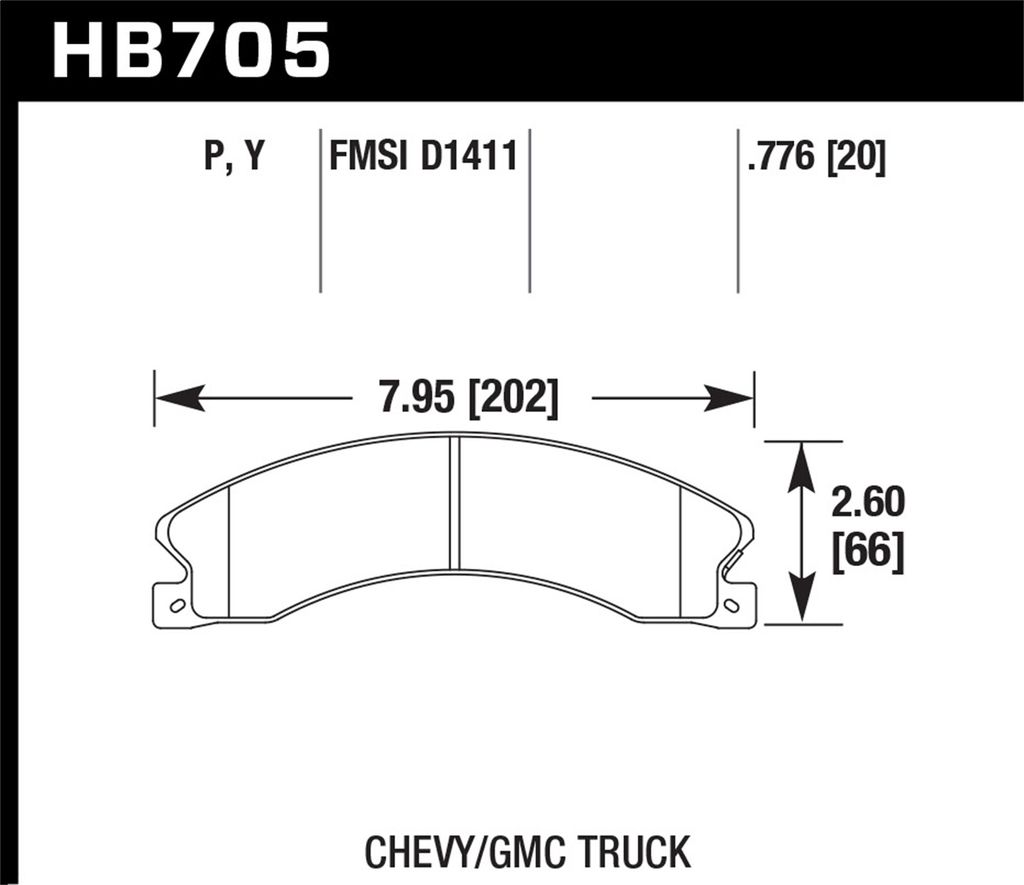 Hawk Performance HB705P.776 - Super Duty Truck Brake Pads, 2 Wheel Set