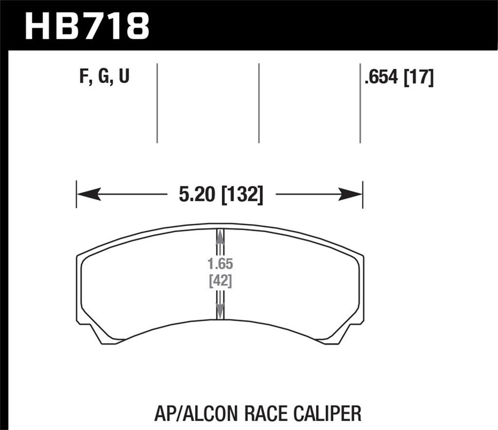 Hawk Performance HB718G.654 - DTC-60 Brake Pads, 2 Wheel Set, Race Use Only