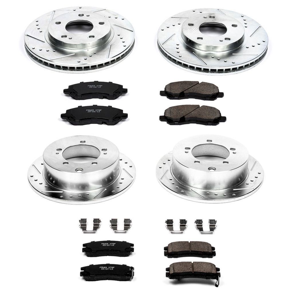 PowerStop K092 - Z23 Drilled and Slotted Brake Rotors and Pads Kit