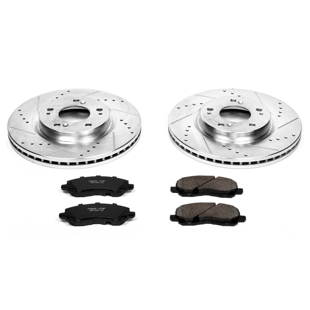 PowerStop K094 - Z23 Drilled and Slotted Brake Rotors and Pads Kit