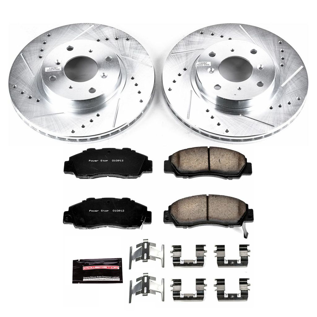 PowerStop K1037 - Z23 Drilled and Slotted Brake Rotors and Pads Kit