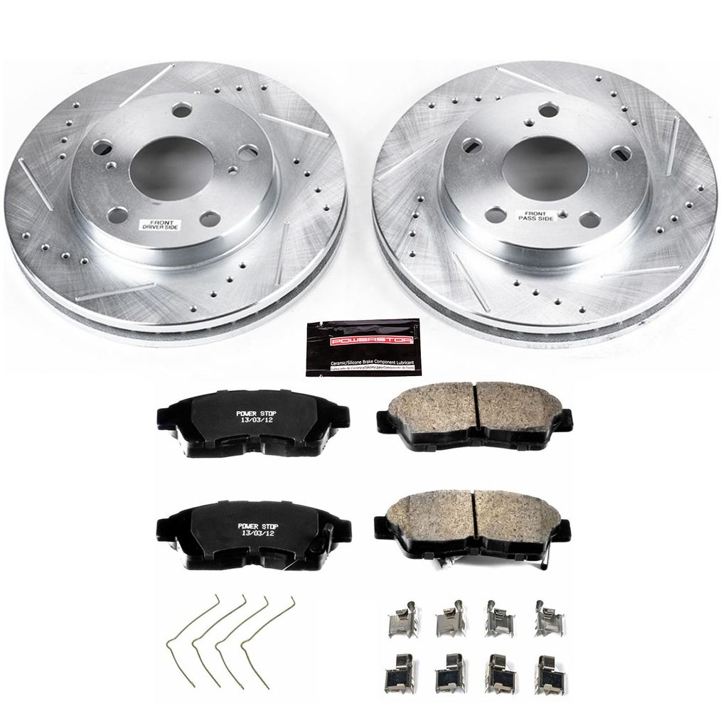 PowerStop K1052 - Z23 Drilled and Slotted Brake Rotors and Pads Kit