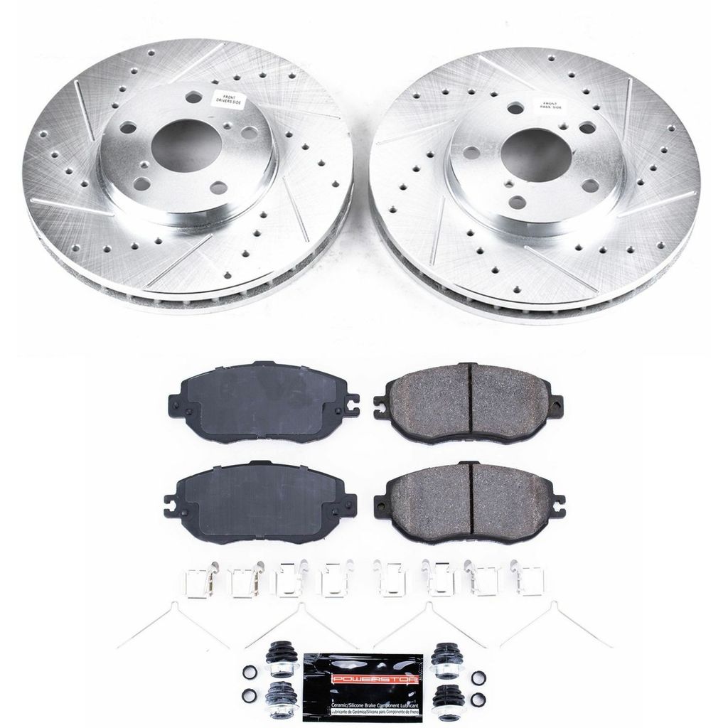 PowerStop K1075 - Z23 Drilled and Slotted Brake Rotors and Pads Kit