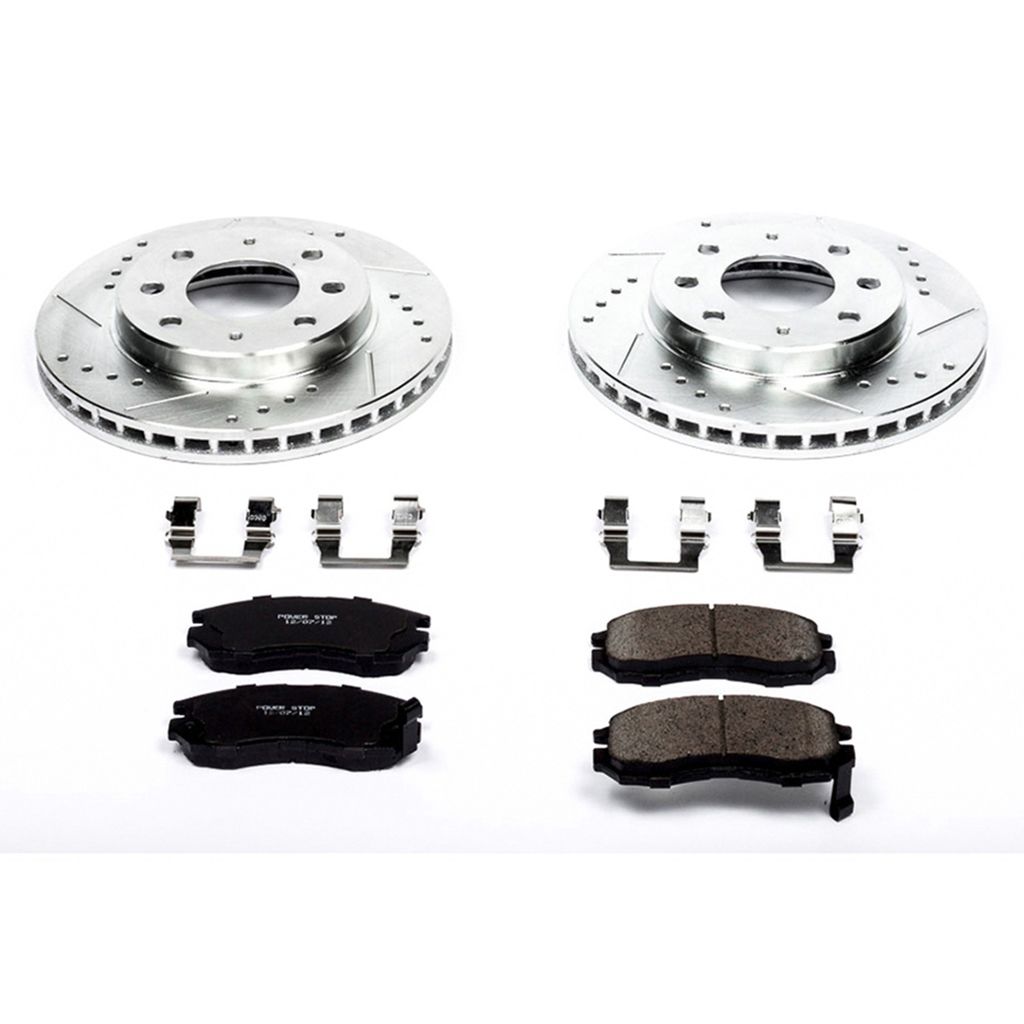 PowerStop K1090 - Z23 Drilled and Slotted Brake Rotors and Pads Kit