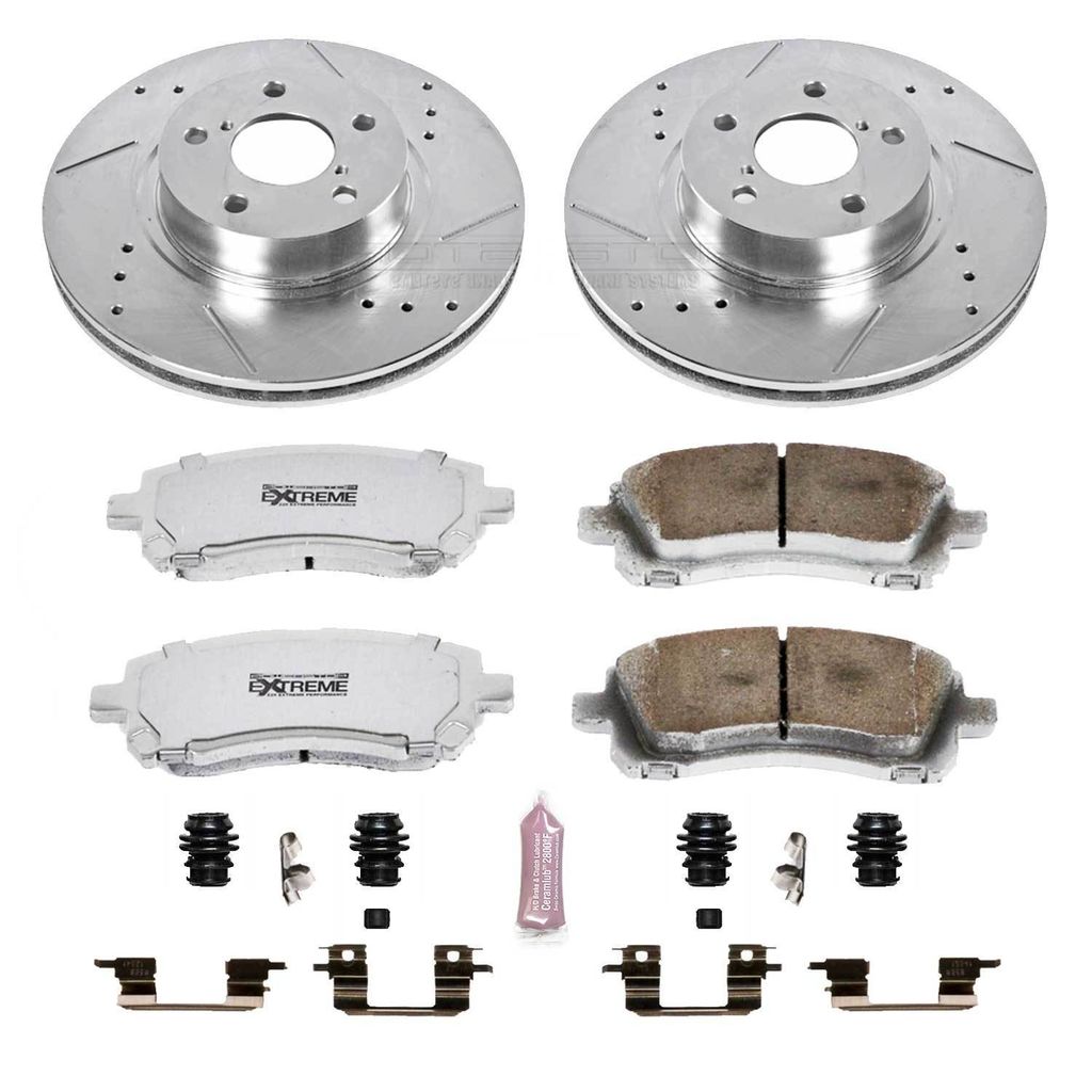 PowerStop K1120-26 - Z26 Drilled and Slotted Brake Rotors and Pads Kit
