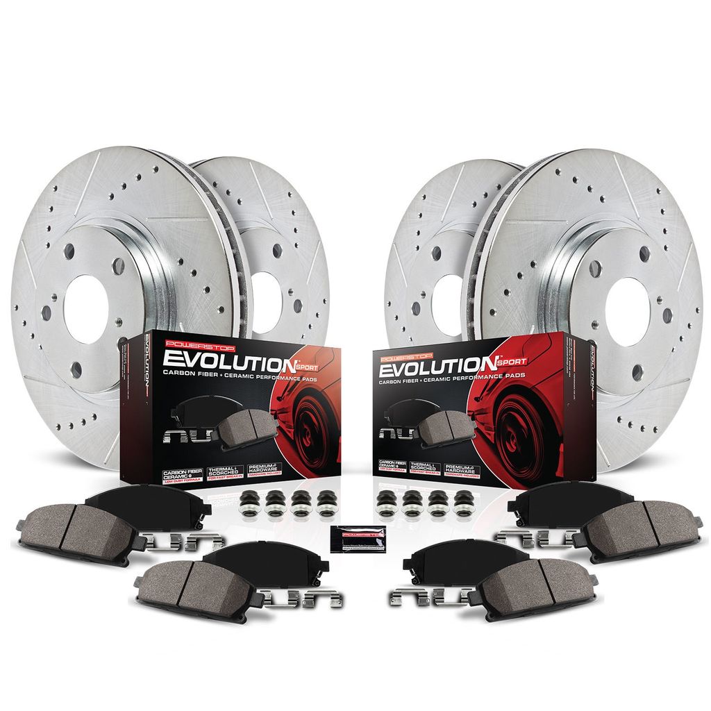 PowerStop K1140 - Z23 Drilled and Slotted Brake Rotors and Pads Kit