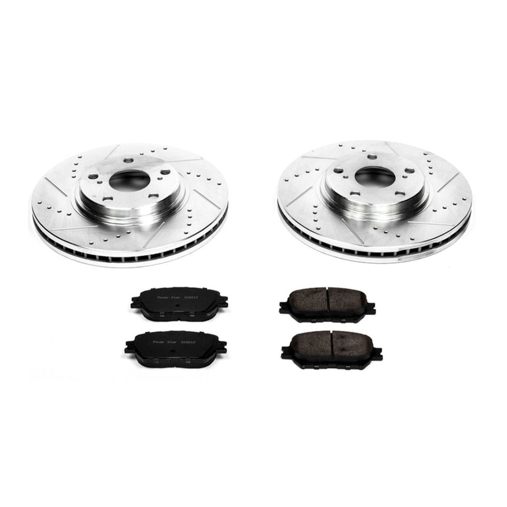 PowerStop K1143 - Z23 Drilled and Slotted Brake Rotors and Pads Kit