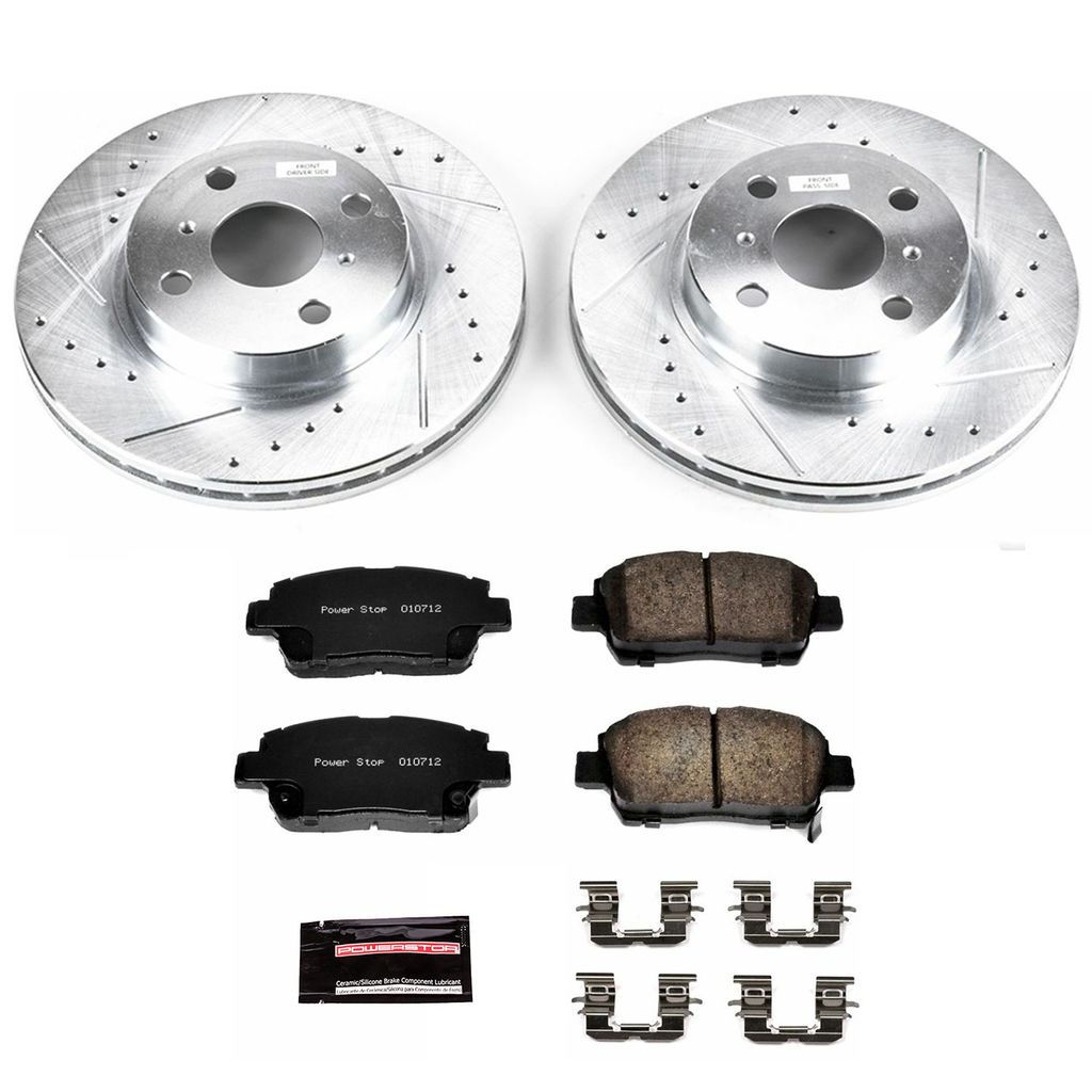 PowerStop K1153 - Z23 Drilled and Slotted Brake Rotors and Pads Kit