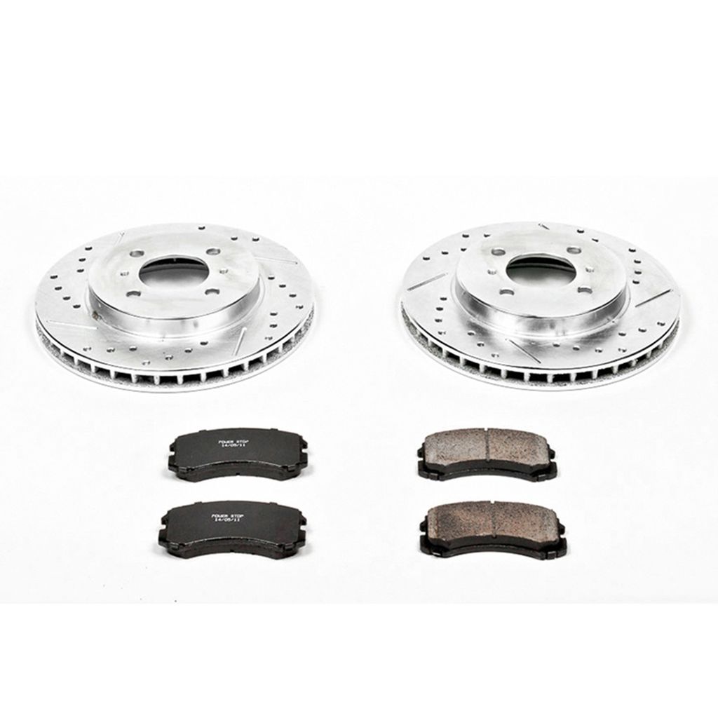 PowerStop K1215 - Z23 Drilled and Slotted Brake Rotors and Pads Kit
