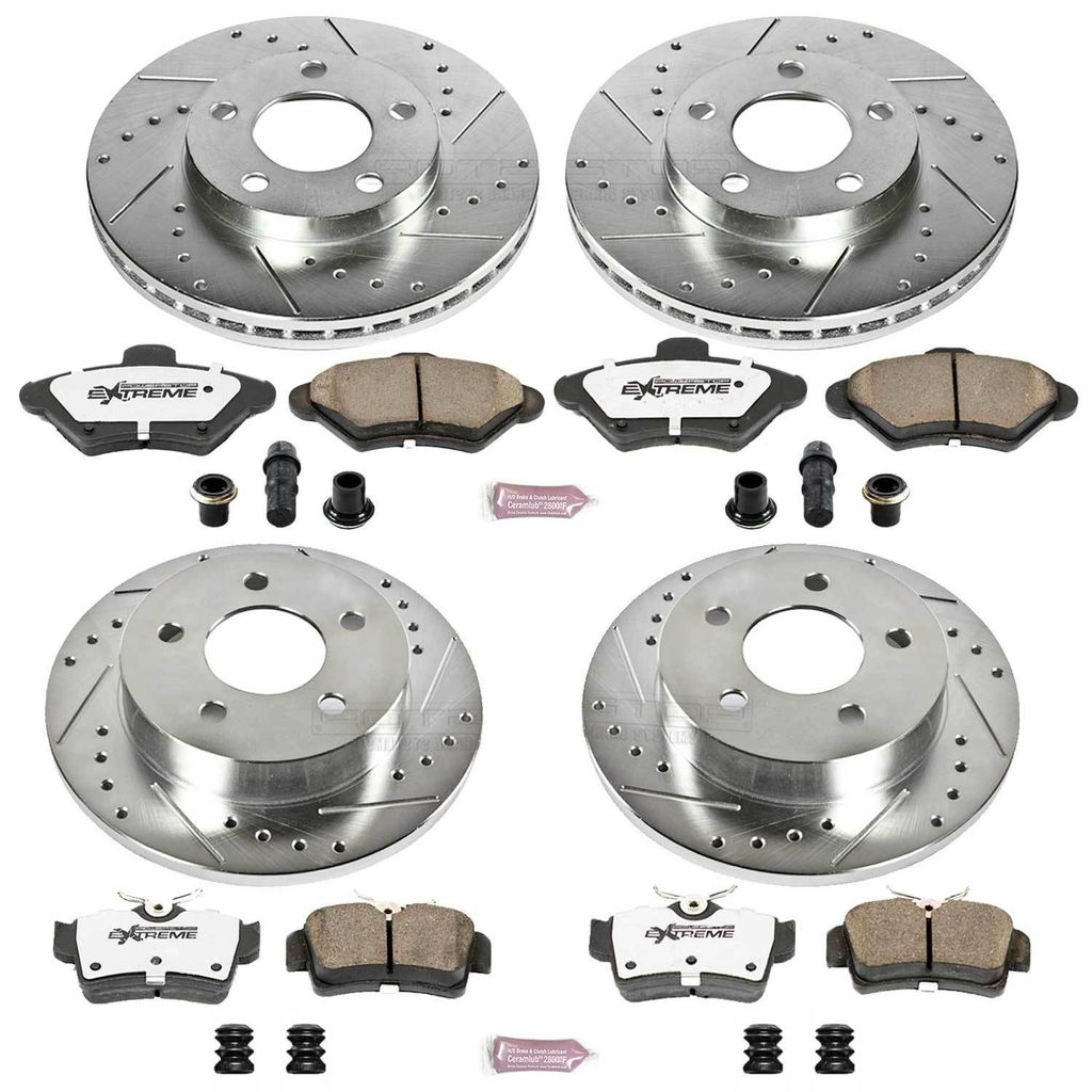 PowerStop K1300-26 - Z26 Drilled and Slotted Brake Rotors and Pads Kit