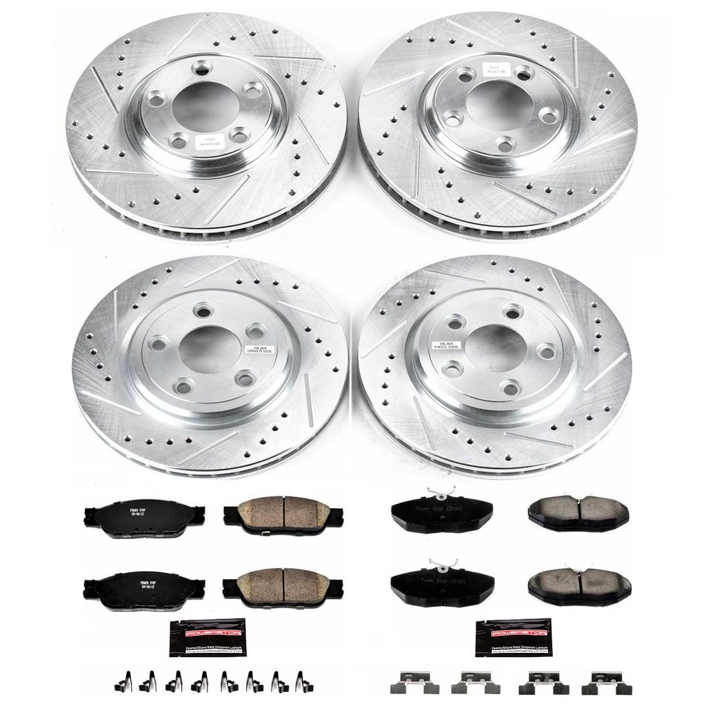 PowerStop K1355 - Z23 Drilled and Slotted Brake Rotors and Pads Kit