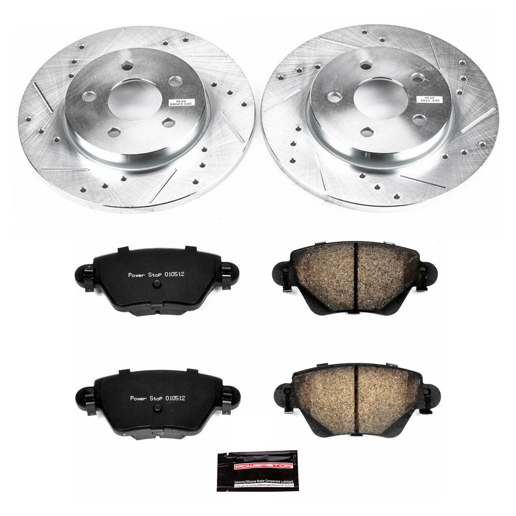 PowerStop K1390 - Z23 Drilled and Slotted Brake Rotors and Pads Kit
