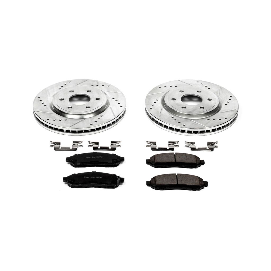 PowerStop K142 - Z23 Drilled and Slotted Brake Rotors and Pads Kit