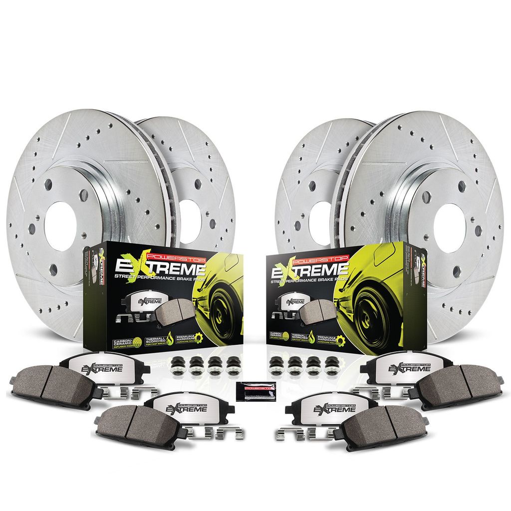 PowerStop K1420-26 - Z26 Drilled and Slotted Brake Rotors and Pads Kit