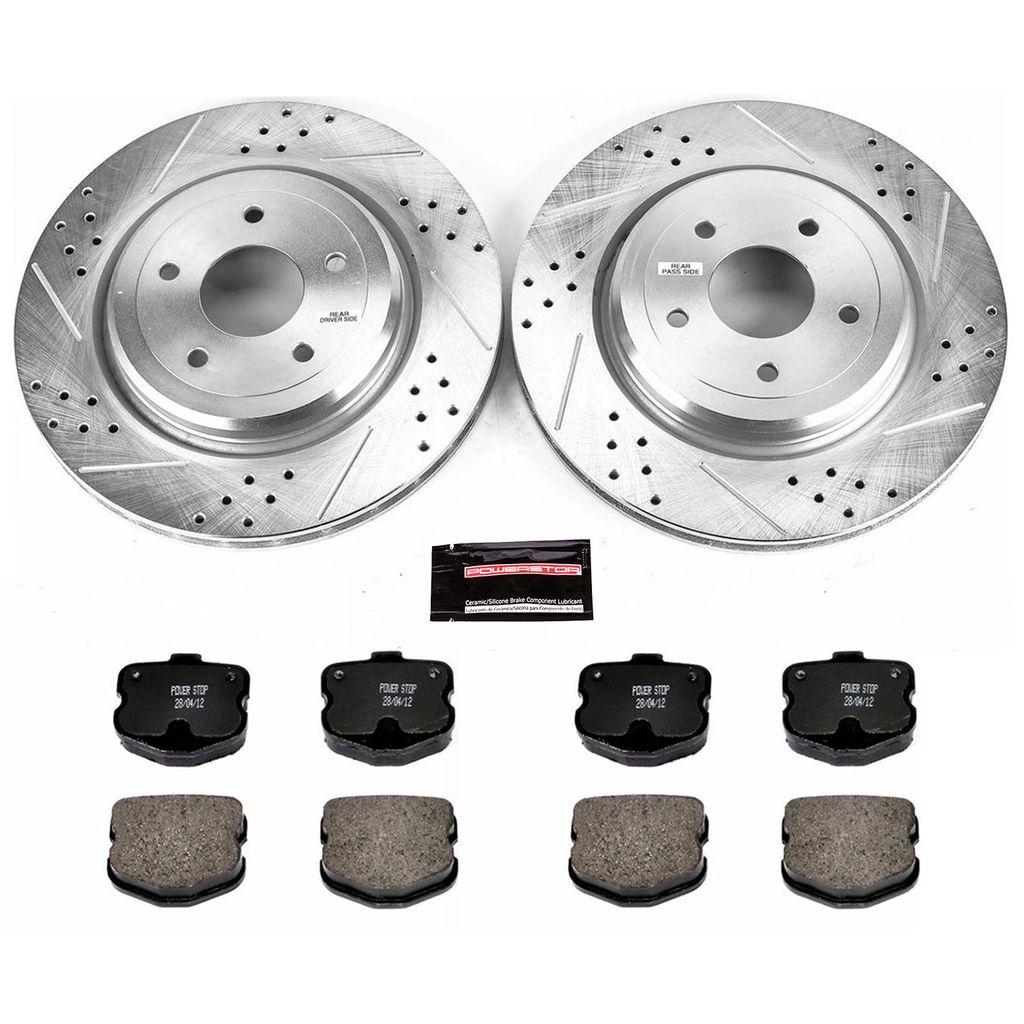 PowerStop K1446 - Z23 Drilled and Slotted Brake Rotors and Pads Kit