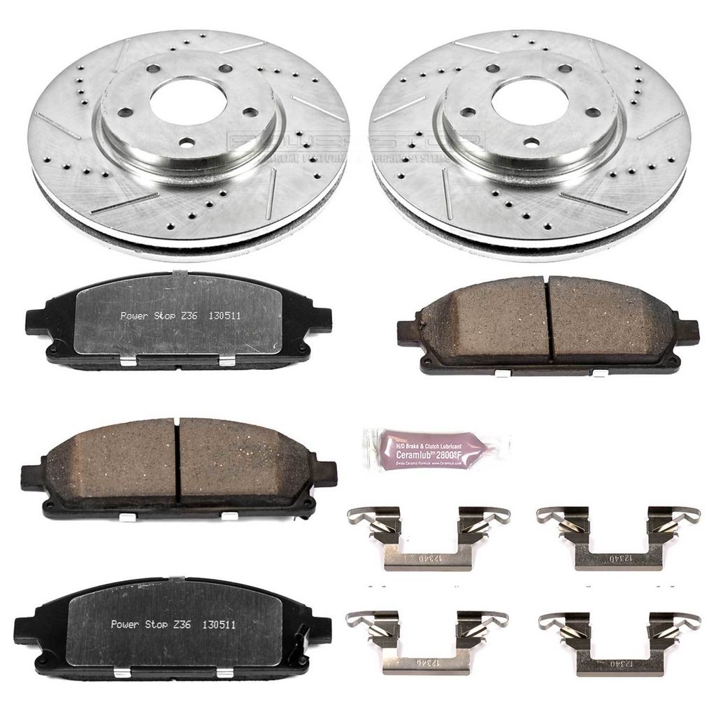 PowerStop K150-36 - Z36 Drilled and Slotted Truck and Tow Brake Rotors and Pads Kit